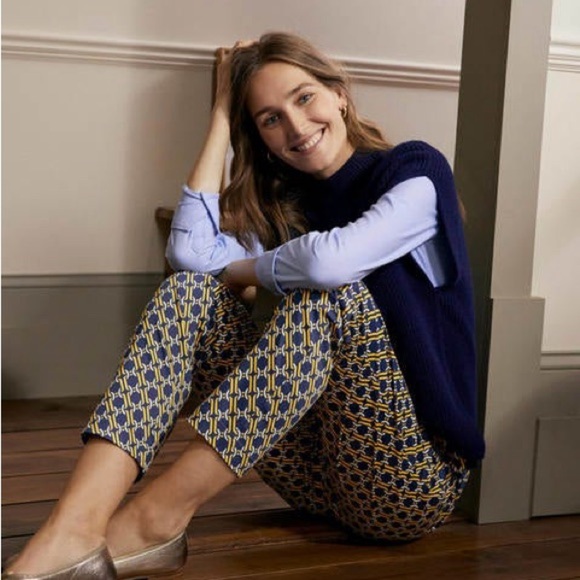 Boden Danby Pull-on chain print ankle stretch pants size 4P - Picture 15 of 15